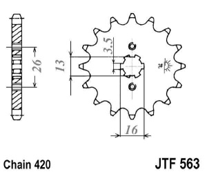 Kit de lant EK - Argintiu chain 420 DEH, Non-sealed, CHK front sprocket JT, CHK rear sprocket JT pentru YAMAHA DT 80 MX 1983 - Img 3