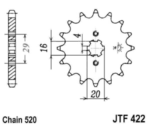 Kit de lant EK - Argintiu chain 520 MRD, Non-sealed, CHK front sprocket JT, CHK rear sprocket JT pentru KAWASAKI KX 125 1981 - Img 3