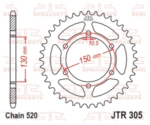 Kit de lant EK - Argintiu chain 520 SRO, O-ring, CHK front sprocket JT, CHK rear sprocket JT pentru YAMAHA XJ6 / Diversion / Diversion F 2009-2015 - Img 6