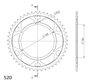 Kit de lant EK - Argintiu chain 520 SRO, O-ring, CHK front sprocket JT CHK rubber cushioned, CHK rear sprocket SUPERSPROX pentru BMW G 650 Xcountry 2007-2008 - Img 5