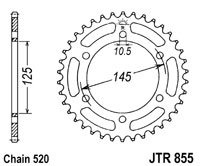 Kit de lant EK - Argintiu chain 520 SRO, O-ring, CHK front sprocket JT CHK rubber cushioned, CHK rear sprocket JT pentru YAMAHA MT-03 660 2006-2012 - Img 5