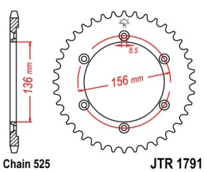 Kit de lant EK - Argintiu chain 525 SRO, O-ring, CHK front sprocket JT, CHK rear sprocket JT pentru SUZUKI DR 650 SE 1996-2014 - Img 5