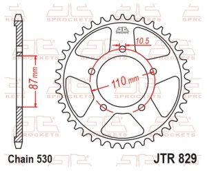 Kit de lant EK - Argintiu lant 530 SRO, O-ring, pinion fata JT cauciucat, foaie spate JT pentru SUZUKI GSF 650 Bandit / S / A 2005-2006 - Img 6