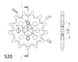 Kit de lant EK - Auriu chain 520 MRD, Non-sealed, CHK front sprocket SUPERSPROX, CHK rear sprocket SUPERSPROX pentru KAWASAKI KX 125 1990-1991 - Img 3