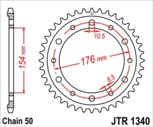 Kit de lant EK - Auriu chain 525 ZVX, X-ring (X, NX, QX, XS), CHK front sprocket JT CHK rubber cushioned, CHK rear sprocket JT pentru HONDA VFR 800 X Crossrunner 2015 - Img 5
