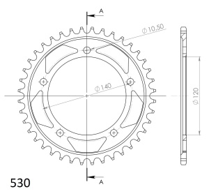 Kit de lant EK - Auriu chain 530 MVXZ, X-ring (X, NX, QX, XS), CHK front sprocket JT CHK rubber cushioned, CHK rear sprocket SUPERSPROX pentru SUZUKI SV 1000 / S 2003-2007 - Img 5