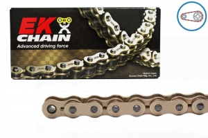 Kit de lant EK - Auriu lant 525 MVXZ, X-Ring, pinion fata JT cauciucat, foaie spate JT pentru HONDA XRV 750 Africa Twin 1993-2003 - Img 1