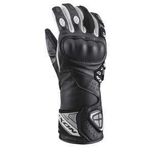 Manusi femei Racing vara piele Ixon model Thund LS culoare: negru/alb - degete tactile