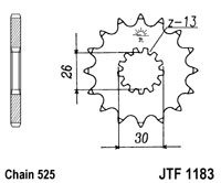 Pinion fata JT JTF 1183-17 17T, 525 - Img 2