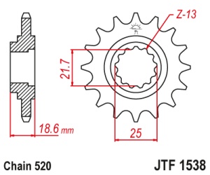 Pinion fata JT JTF 1538-15 15T, 520 - Img 2