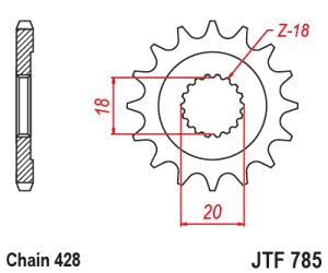 Pinion fata JT JTF 785-13 13T, 428 - Img 2