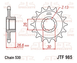 Pinion fata JT JTF 985-19RB 19T, 530 rubber cushioned - Img 2