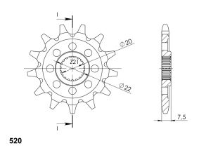 Pinion fata SUPERSPROX CST-1323:12 12T, 520 - Img 2