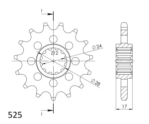 Pinion fata SUPERSPROX CST-1371:14 14T, 525 - Img 2