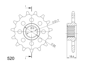 Pinion fata SUPERSPROX CST-1538:15 15T, 520 - Img 2