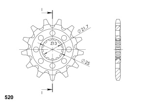 Pinion fata SUPERSPROX CST-1565:14 14T, 520 - Img 2