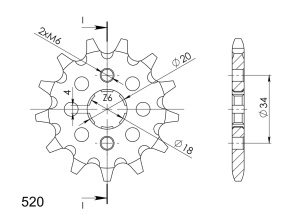 Pinion fata SUPERSPROX CST-328:13 13T, 520 - Img 2