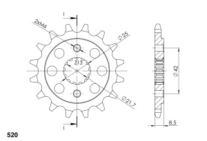Pinion fata SUPERSPROX CST-512:15 15T, 520 - Img 2