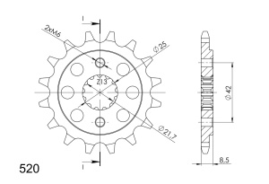 Pinion fata SUPERSPROX CST-512:16 16T, 520 - Img 2