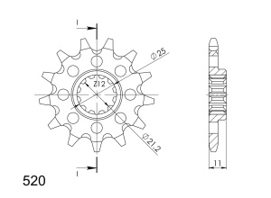 Pinion fata SUPERSPROX CST-824:14 14T, 520 - Img 2