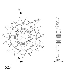 Pinion fata SUPERSPROX CST-965:15 15T, 520 - Img 2