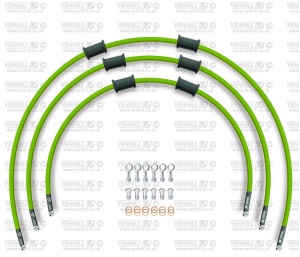 STANDARD Front brake hose kit Venhill POWERHOSEPLUS BMW-8003F-GR (3 conducte in kit) Green hoses, chromed fittings