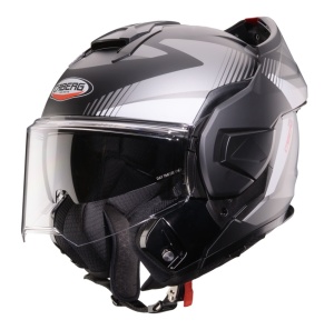 Casca flip-back Caberg Trip SV Lunar S6 Negru Gri Alb mat
