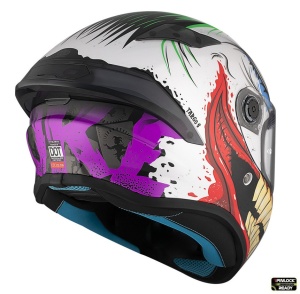 Casca integrala MT Targo S Joke A5 alb lucios - omologare noua ECE 22.06 - tip viziera: MT-V-14B - Img 5