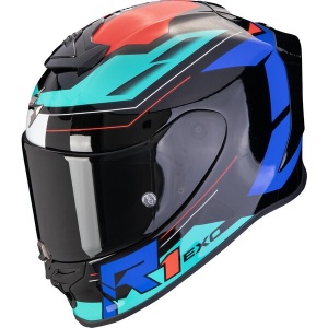 Casca integrala sport SCORPION EXO-R1 EVO AIR BLAZE L Negru/Albastru/Rosu - Img 8