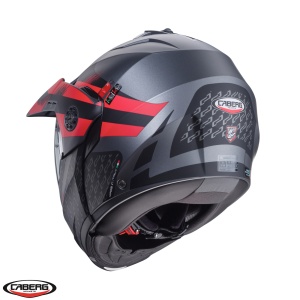 Casca modulabila (flip-up)/adventure Caberg model Tourmax X SV Sarabe L2 gun metal (titanium)/negru/rosu mat Pinlock ready - lentila Pinlock inclusa - Img 3