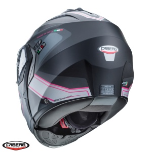 Casca modulabila (flip-up) Caberg Duke X SV Tour G5 negru/fuchsia (roz)/antracit mat - Img 3