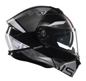 Casca modulabila MT Genesis SV Atempo B2 negru/gri lucios Pinlock ready - omologare noua ECE 22.06 - tip viziera: MT-V-25 - Img 8