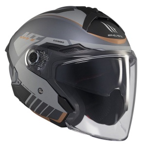 Casca open face motociclete MT Cosmo SV Cruiser C2 gri mat (ochelari soare integrati) - tip viziera: MT-V-37 - Img 4