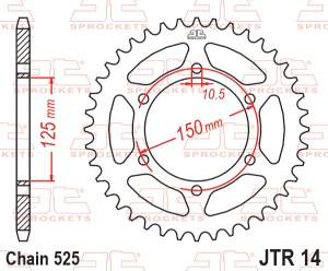 Foaie spate JT JTR 14-43 43T, 525 - Img 2
