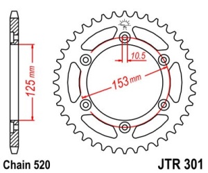 Foaie spate JT JTR 301-48 48T, 520 - Img 2