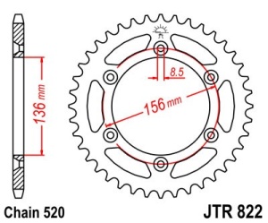 Foaie spate JT JTR 822-50 50T, 520 - Img 2