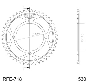 Foaie spate SUPERSPROX RFE-718:46-BLK Negru 46T, 530 - Img 2