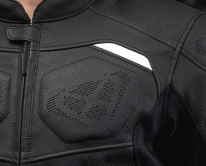 Geaca (jacheta) motociclete barbati piele Racing/Roadster Ixon vara model Ceros culoare: negru - Img 3