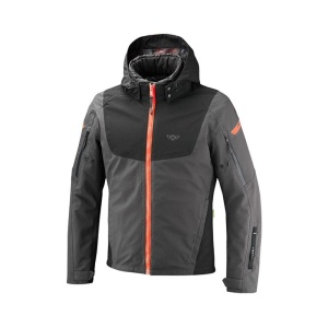 Geaca (jacheta) motociclete barbati Touring/Adventure/Urban Ixon All season model Burning MS culoare: antracit/negru/rosu neon (geaca laminata; waterproof si pe exterior)