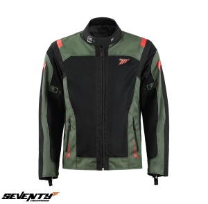 Geaca moto barbati Touring Seventy model SD-JT66 Sahara verde military/rosu - Img 3
