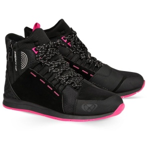 Ghete moto Urban femei All Season Ixon model Freaky WP LS culoare: negru/fuchsia (roz) (100% waterproof)