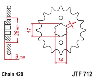 Kit de lant D.I.D Chain - Argintiu chain 428 VX, X-ring (X, NX, QX, XS), CHK front sprocket JT, CHK rear sprocket JT pentru APRILIA RS 125 4T 2021-2023 - Img 3