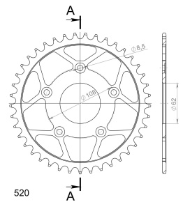 Kit de lant D.I.D Chain - Argintiu chain 520 VX, X-ring (X, NX, QX, XS), CHK front sprocket SUPERSPROX, CHK rear sprocket SUPERSPROX pentru APRILIA RS 125 2T 1993-2003 - Img 5