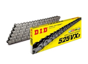 Kit de lant D.I.D Chain - Argintiu chain 525 VX, X-ring (X, NX, QX, XS), CHK front sprocket JT CHK rubber cushioned, CHK rear sprocket JT pentru KAWASAKI Z 1000 2014-2020