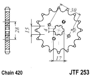 Kit de lant D.I.D Chain - Auriu chain 420 NZ, Non-sealed, CHK front sprocket JT, CHK rear sprocket JT pentru HONDA CRF 110 F 2013-2025 - Img 3