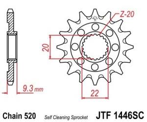 Kit de lant D.I.D Chain - Auriu chain 520 DZ, Non-sealed, CHK front sprocket JT, CHK rear sprocket JT pentru KAWASAKI KX 250 (F) 4T 2011-2026 - Img 3