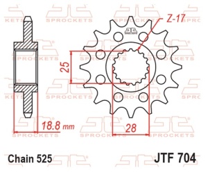 Kit de lant EK - Argintiu chain 525 DEX, X-ring (X, NX, QX, XS), CHK front sprocket JT CHK rubber cushioned, CHK rear sprocket JT pentru BMW F 800 GS 2008-2018 - Img 3