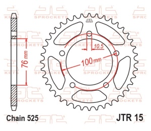 Kit de lant EK - Argintiu chain 525 DEX, X-ring (X, NX, QX, XS), CHK front sprocket JT, CHK rear sprocket JT pentru BENELLI Leoncino 500 2018 - Img 6