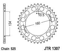 Kit de lant EK - Argintiu chain 525 SRO, O-ring, CHK front sprocket JT, CHK rear sprocket JT pentru HONDA CBR 600 RR 2007-2016 - Img 5