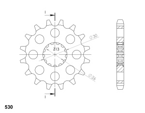 Kit de lant EK - Argintiu chain 530 SRX, X-ring (X, NX, QX, XS), CHK front sprocket SUPERSPROX, CHK rear sprocket SUPERSPROX pentru TRIUMPH Daytona 955i 2001-2002 - Img 3
